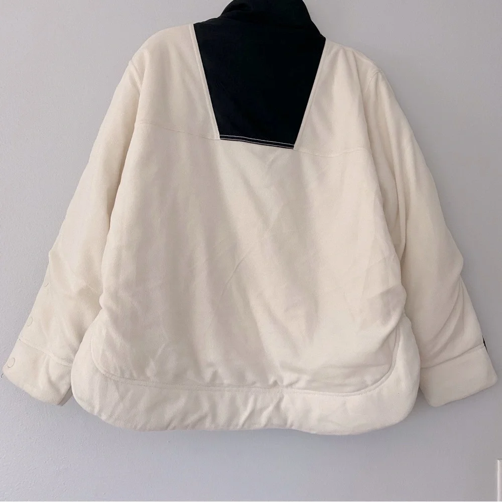 NWOT Free People Movement Climber Fleece Pullover Jacket Ivory and Black
